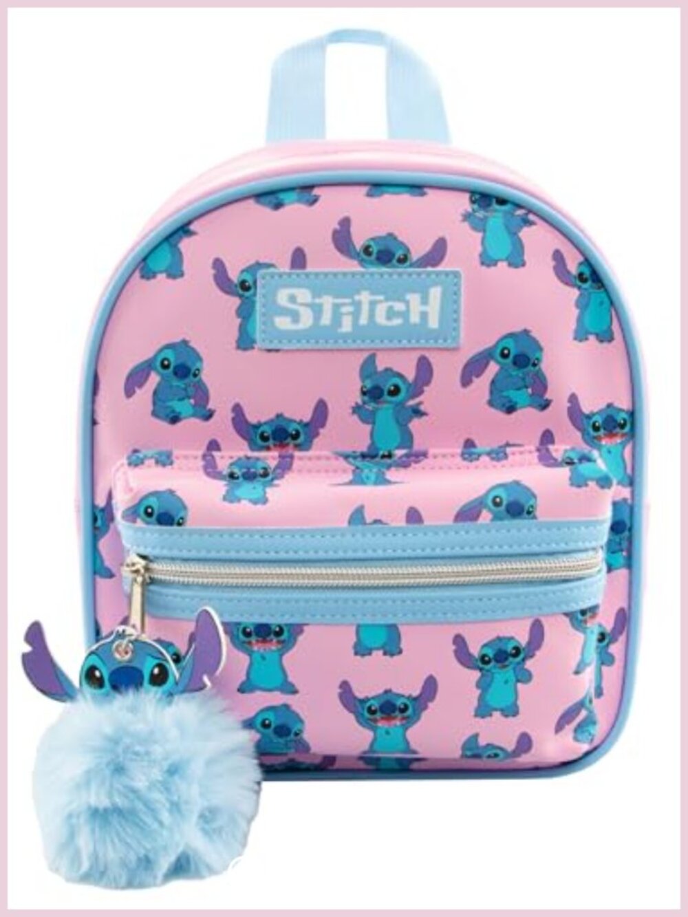 Mini Backpack with Stitch Keychain Small Rucksack Polyurethane